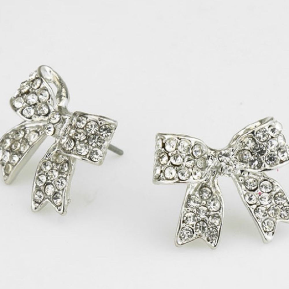 Silver Bow Earrings